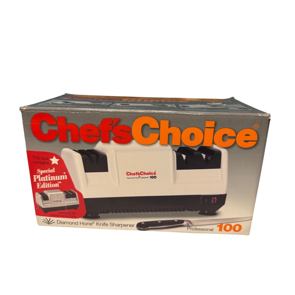 Chefs Choice Professional 100 Diamond Hone Electric Knife Sharpener Platinum 100